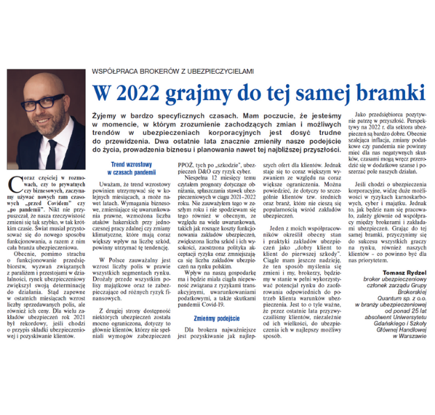 Ubezpieczenia korporacyjne – kluczowe trendy 2022